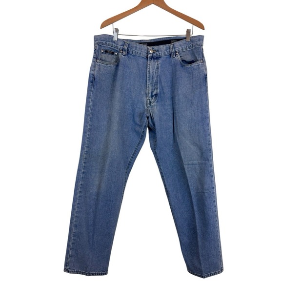 Hugo Boss Alabama Denim Blue Jeans Men‎ 40X32 Faded Distressed Made in Italy VTG - Picture 1 of 7